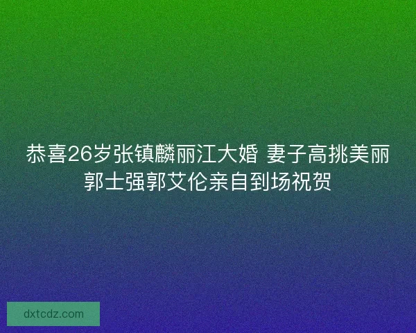 恭喜26岁张镇麟丽江大婚 妻子高挑美丽郭士强郭艾伦亲自到场祝贺