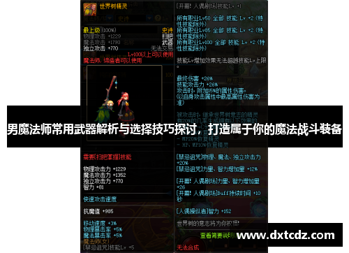 男魔法师常用武器解析与选择技巧探讨，打造属于你的魔法战斗装备